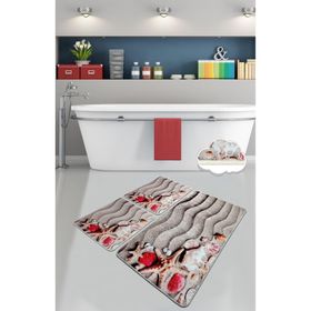 Chilai Home Coast 3'lü Set Paspas Yıkanabilir Kaymaz Taban Banyo Halısı Klozet Takımı