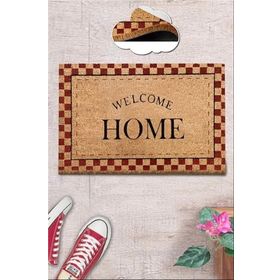 Chilai Home Coco Glamour Red Doğal Koko kıl Kapı Önü Paspası