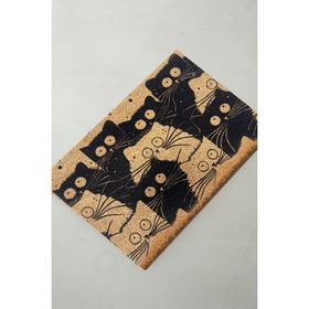 Chilai Home Coco White Cats 40x60 cm Doğal Koko Kıl Paspas