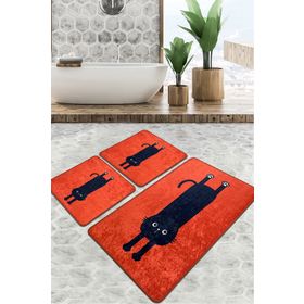 Chilai Home Comfort Djt 3'lü Set Banyo Paspası Kaymaz Tabanlı Banyo Halısı Klozet Takımı