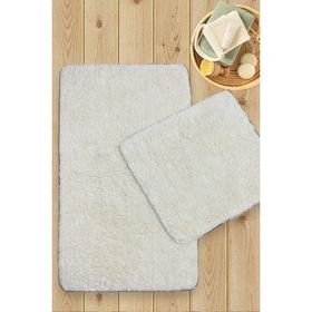 Chilai Home Cotton Basic Ekru 2'li Set Banyo Halısı