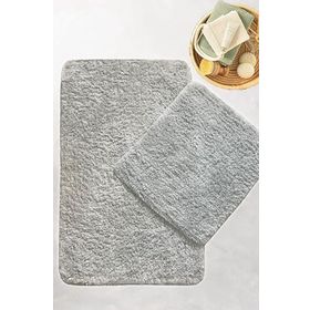 Chilai Home Cotton Basic Gri 2'li Set Banyo Halısı