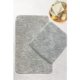 Chilai Home Cotton Basic Gri 2'li Set Banyo Halısı