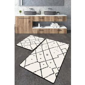 Chilai Home Dalmata Djt 2'li Set Banyo Paspası Kaymaz Tabanlı Banyo Halısı Klozet Takımı