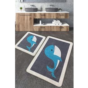 Chilai Home Delfino Djt 2'li Set Yıkanabilir Kaymaz Taban Banyo Halısı