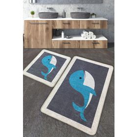 Chilai Home Delfino Djt 2'li Set Yıkanabilir Kaymaz Taban Banyo Halısı