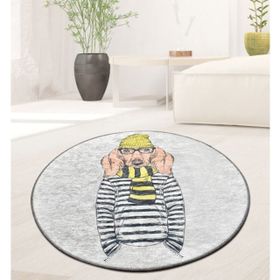 Chilai Home Dog Man Djt 100x100 cm Dekoratif Salon Halısı