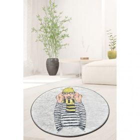 Chilai Home Dog Man Djt 100x100 cm Dekoratif Salon Halısı