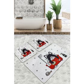 Chilai Home Dogs Shower Djt 3'lü Set Banyo Halısı