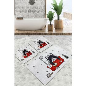 Chilai Home Dogs Shower Djt 3'lü Set Banyo Halısı