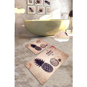 Chilai Home Ecuador 2'li Set Paspas Yıkanabilir Kaymaz Taban Banyo Halısı Klozet Takımı