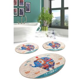 Chilai Home Etnic Djt 3'lü Set Banyo Paspası Klozet Takımı