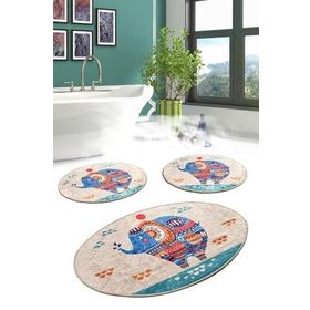 Chilai Home Etnic Djt 3'lü Set Banyo Paspası Klozet Takımı