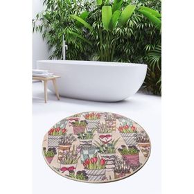 Chilai Home Flowerpot Djt Çap 100 cm Banyo Halısı