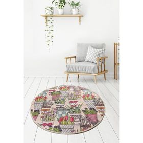 Chilai Home Flowerpot Djt Çap 140 cm Banyo Halısı