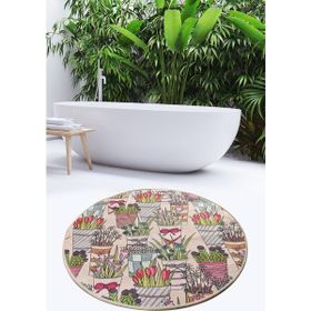 Chilai Home Flowerpot Djt Çap 140 cm Banyo Halısı