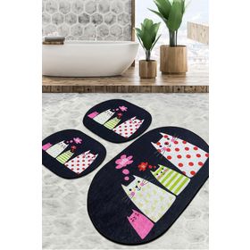 Chilai Home Four Cats Djt 3'lü Set Banyo Halısı