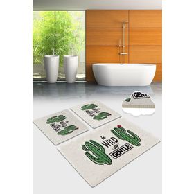 Chilai Home Gentle Djt 3'lü Set Banyo Paspası Kaymaz Tabanlı Banyo Halısı Klozet Takımı