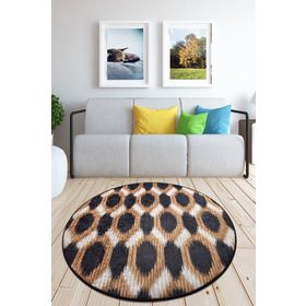 Chilai Home Gold And Black Djt Çap Dekoratif Modern 140x140 cm Halı