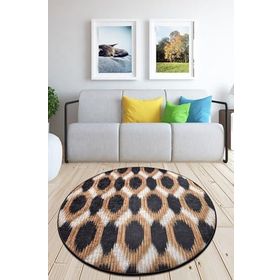 Chilai Home Gold And Black Djt Çap Dekoratif Modern 140x140 cm Halı