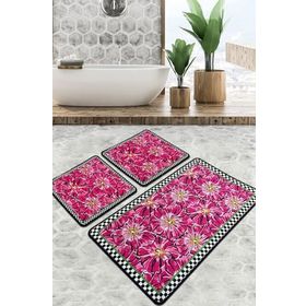 Chilai Home Habena Djt 3'lü Set Banyo Paspası Kaymaz Tabanlı Banyo Halısı Klozet Takımı