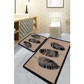 Chilai Home Hoja Bej 2'li 60x100 cm 50x60 cm Banyo Halısı