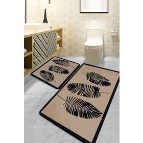 Chilai Home Hoja Bej 2'li 60x100 cm 50x60 cm Banyo Halısı