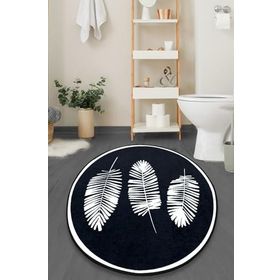 Chilai Home Hoja Siyah 100x100 cm Banyo Halısı