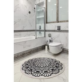 Chilai Home Kozzy Djt Yuvarlak Halı Banyo Halısı Paspas Seti