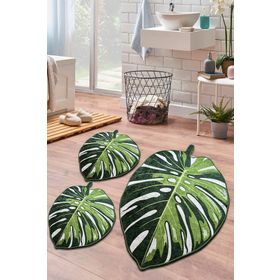 Chilai Home Lapel Green 3'lü Set Djt Banyo Halısı