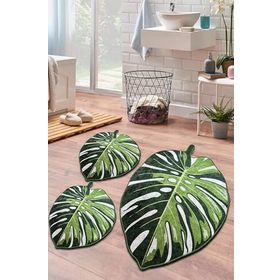 Chilai Home Lapel Green 3'lü Set Djt Banyo Halısı