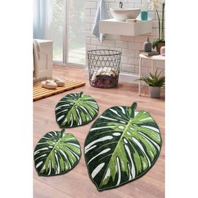 Chilai Home Lapel Green 3'lü Set Djt Banyo Halısı