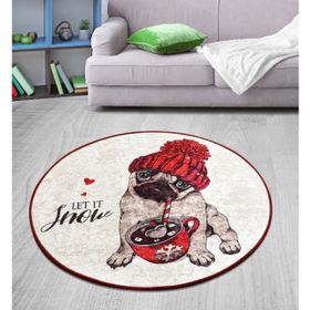 Chilai Home Let It Snow Djt 100x100 cm Dekoratif Salon Halısı
