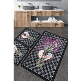 Chilai Home Levan Djt 3'lü Set Paspas Yıkanabilir Kaymaz Taban Banyo Halısı