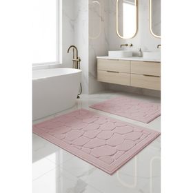 Chilai Home Lino Pudra Cotton 2'li 60x100 cm 50x60 cm Banyo Paspas Seti
