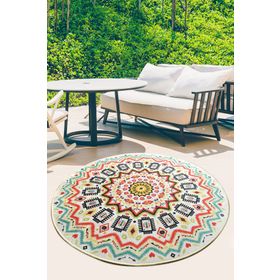 Chilai Home Mandala Color Balkon Djt Çap Balkon ve Teras 140x140 cm Halı