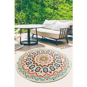 Chilai Home Mandala Color Balkon Djt Çap Balkon ve Teras 140x140 cm Halı
