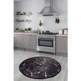 Chilai Home Marble Dekoratif Djt Çap Dekoratif Marka Yıkanabilir Kaymaz Taban 140x140 cm Halı