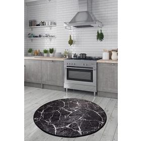 Chilai Home Marble Dekoratif Djt Çap Dekoratif Marka Yıkanabilir Kaymaz Taban 140x140 cm Halı