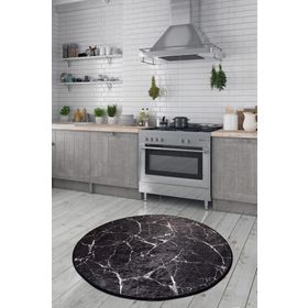 Chilai Home Marble Dekoratif Djt Çap Dekoratif Marka Yıkanabilir Kaymaz Taban 140x140 cm Halı