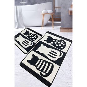 Chilai Home Meo Djt 2'li Set Paspas Yıkanabilir Kaymaz Taban Banyo Halısı
