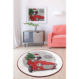 Chilai Home Merry Christmas Djt 100x100 cm Dekoratif Salon Halısı