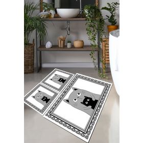 Chilai Home Mom Cat Djt 3'lü Set Banyo Halısı
