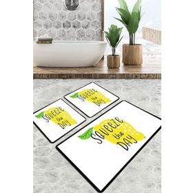 Chilai Home Mone Djt 3'lü Set Banyo Paspası Kaymaz Tabanlı Banyo Halısı Klozet Takımı