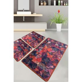 Chilai Home Monica Paspas Djt 3'lü Set Yıkanabilir Kaymaz Taban Banyo Halısı