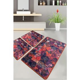 Chilai Home Monica Paspas Djt 3'lü Set Yıkanabilir Kaymaz Taban Banyo Halısı