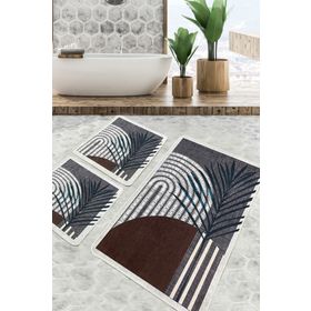 Chilai Home Morillo Paspas Djt 3'lü Set Yıkanabilir Kaymaz Taban Banyo Halısı