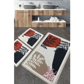 Chilai Home Noe Paspas Djt 3'lü Set Yıkanabilir Kaymaz Taban Banyo Halısı