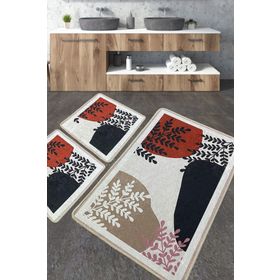 Chilai Home Noe Paspas Djt 3'lü Set Yıkanabilir Kaymaz Taban Banyo Halısı
