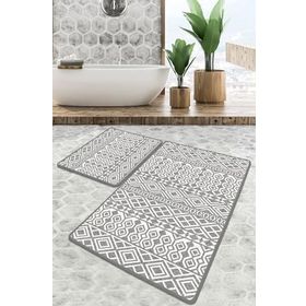 Chilai Home Order Djt 2'li Set Banyo Paspası Kaymaz Tabanlı Banyo Halısı Klozet Takımı